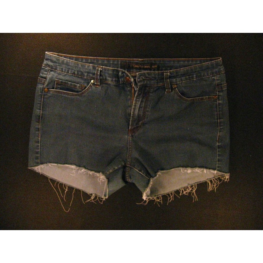 CALVIN KLEIN CUTOFF JEANS SHORTS Womans 14  W 34 Denim Blue Daisy Dukes Straight